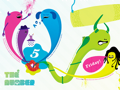 The Number 5 5 alphabet bristol characters colour five friday gradient icon illustration january number pallette texture worms