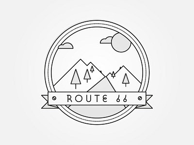 Route 66 circle icon illustration logo logomark logotype mark mono route 66 stamp typography