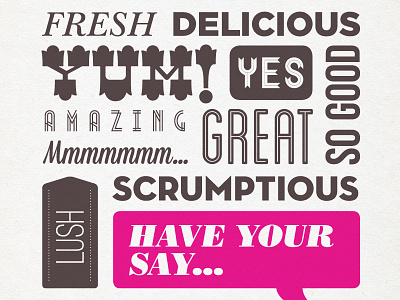 Good Food Awards 2013 2013 awards brand branding bristol card. crop delicious fonts food foody fresh great have your say illustration logo lush nick kelly pink scrumptious so good text texture typographic typography vote voting words yes yum