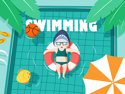 Swimming branding ui vector 插图 设计