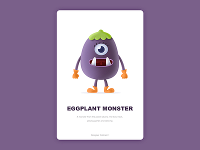 Eggplant Monster animate branding illustration ui vector 应用 插图 活跃