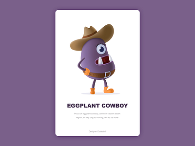 Eggplant Cowboy animate illustration ui vector 图标 应用 设计