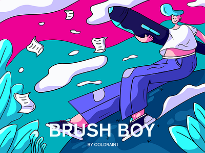 Brush Boy design illustrations ui 插图 设计