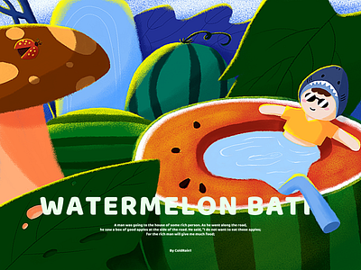 Watermelon Bath illustrations ui 插图 活跃 设计