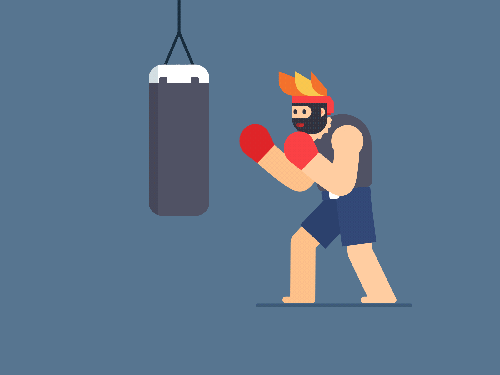 Boxing animate design illustrations 动画 图标 插图 活跃 设计