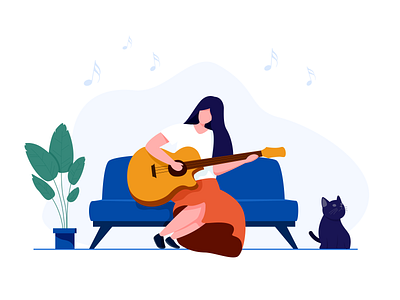 Illustration plays guitar