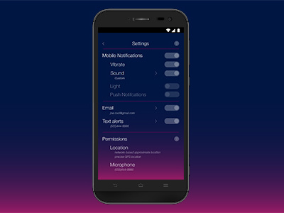 Daily UI Challenge 007 Settings app design color daily ui challenge design graphic design layout layout design settings ui ui design visual design