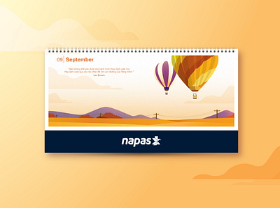 NAPAS Calendar 2018 balloons calendar colors design flat illustration illustration landscape traveling