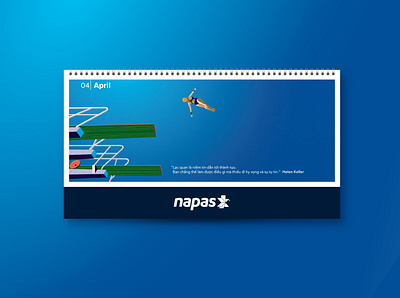 NAPAS Calendar 2018 calendar color design diving board flat illustration illustration inspiration