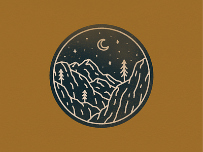 landscape_07.png badge badge design graphic design illustration landscape monoline moon mountain nature nature illustration neature patch simple texture trees