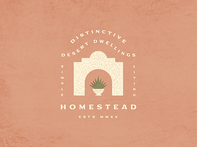 Homestead boutique logo color palette desert desert illustration dwelling graphic design homestead illustration logo logodesign simple texture type lockup typography vintage logo