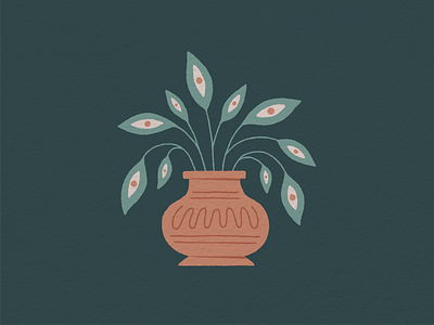 Cultivate New Ways of Seeing color palette cultivate eyes hand drawn illustration plant procreate texture vase