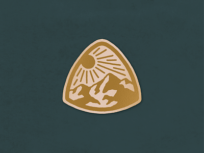 Mountain Badge badge hand drawn illustration landscape mountain outdoors simple sun texture vintage