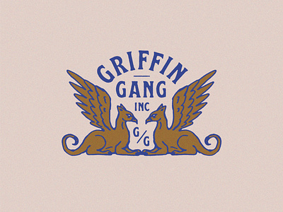 Griffin Gang badge gang graphic design griffin illustration illustrator logo texture typography vintage