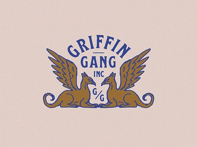 Griffin Gang badge gang graphic design griffin illustration illustrator logo texture typography vintage