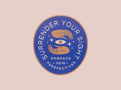 Surrender Your Sight badge eyes hands illustration illustrator logo sight surrender texture typography vintage