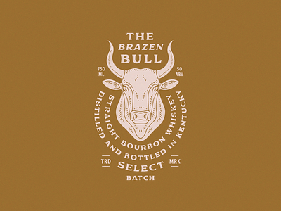 The Brazen Bull badge branding brazen bull illustration logo design packaging texture type lockup typography vintage whiskey