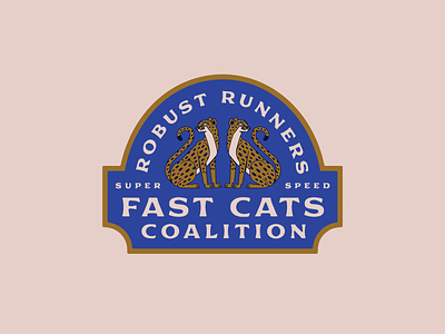 FCC badge cats cheetah coalition fast graphic design illustration illustrator logo speed typography vintage