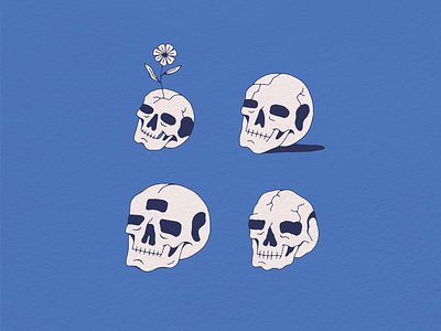 Some Skull Sketches design digital art flash flower illustration illustrator print skull tattoo texture