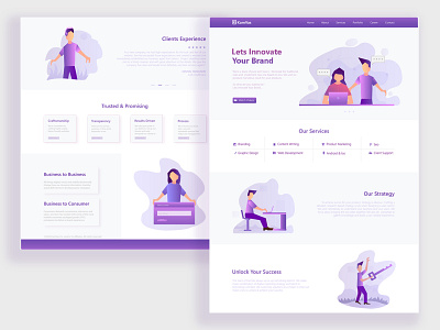 Landing Page Exploration branding illustration landing page landing page design logo marketing startup branding ui user experience design ux vector