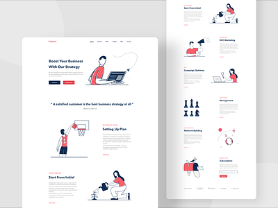 Business Agency Landing page 2020 agency branding business character design illustrator landing page minimal trend typography ui ui design uidesign ux vector web web design website