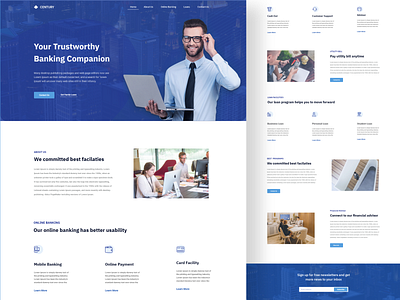 Bank Landing page exploration bank design interfacedesign landing design landing page design ui ui design web design website