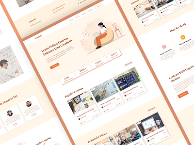 Coursely - Course learning platform 2020 branding concept designer e learning illustration interaction landing page online trending ui ui ux uidesign user interface user interface design web web design website