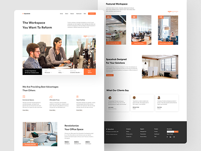 Workspace Landing Page 2020 business concept coworking inteface landing page landing page ui office space trending ui ui design uiux ux webdesign website workspace