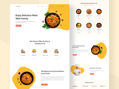 Dine Out - Restaurant Landing Page 2021 fast food food interface design landing page restaurant trending typography ui design uiux design ux design web design website