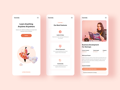 Course Learning Platform 2021 career course design digital education icon interface design learning mobile platform ressponsive skills typography ui ux uxui web website