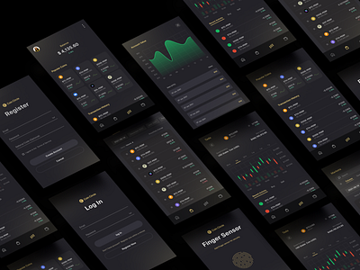 Cryptocurrency Trading Mobile App 2021 application buy cryptocurrency dark theme design interface design minimalist mobile app sell simple trading trending typography ui design usability ux design