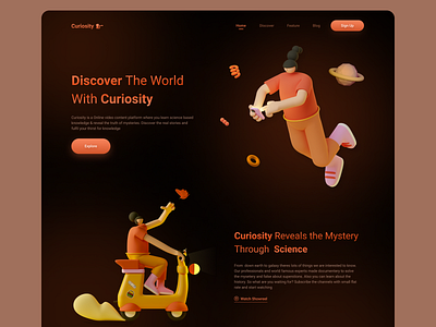 Hero Exploration 2021 3d branding curiosity design designer exploration header hero history interfage learn logo responsive science typography ui uiux web design website