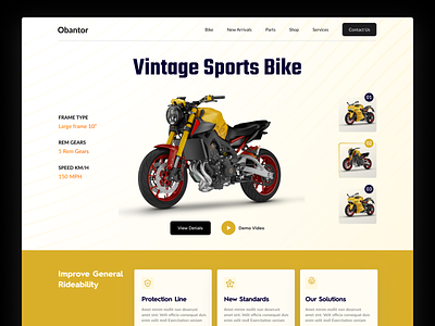 Bike Hero & Header Exploration bike header hero landing page product shop sports web design website