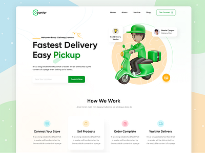 Food Delivery Service Header & Hero Exploration