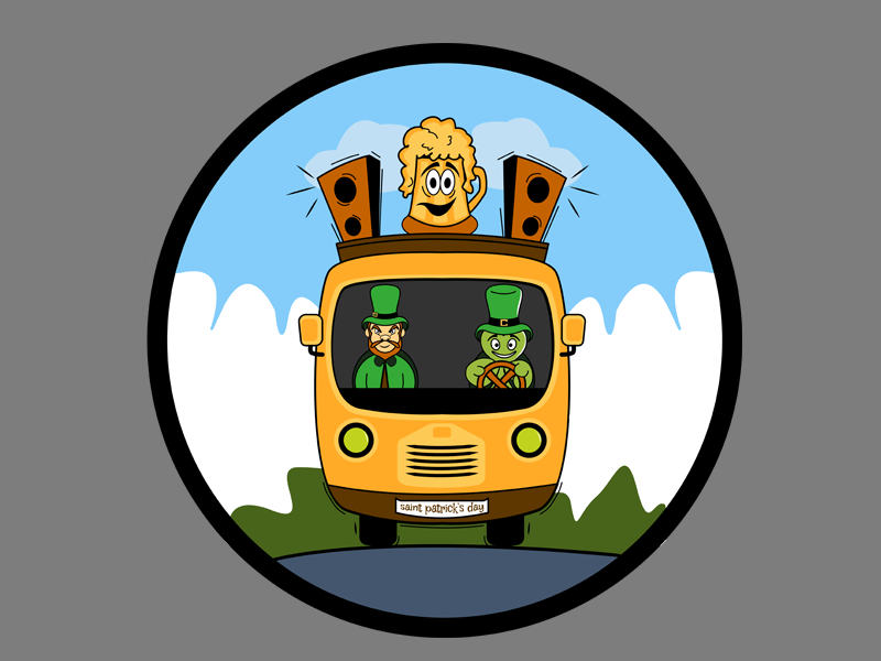 party on the way celebration party st patricks day tshirt artwork illustration art