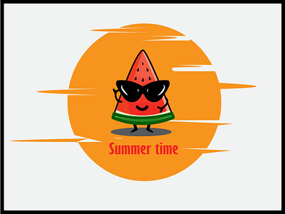 summer time atwork dribbble illustration watermelon