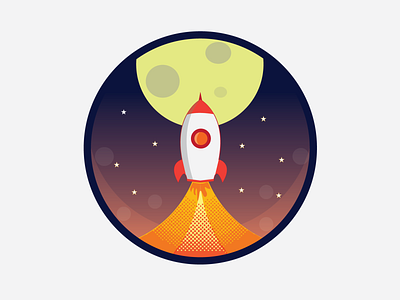 To the moon ai design illustrator moon rocket star vector