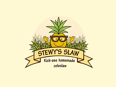 Coleslaw branding clipart design illustrator label labeldesign pineapple print print design sticker vector