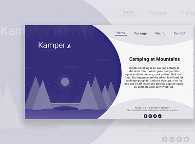 Kamper - Landing page design landing page ui photoshop ui uiux