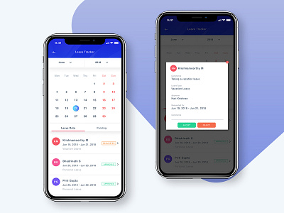 Leave tracker mobile app mobile app design uidesign