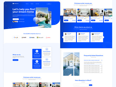 Safe Home - Real Estate Landing page UI Design branding business design figma modern ui user experience user interface ux web template