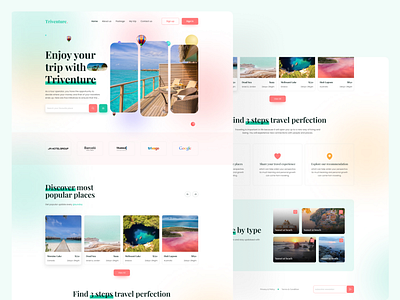 Triventure- Travel website UI Design