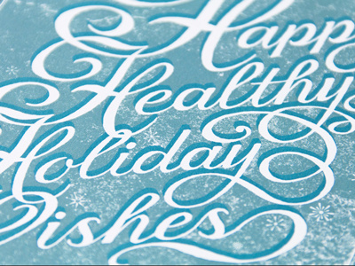 Happy Healthy Holidays card design drawing holiday lettering script type type design typography