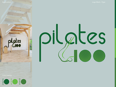 Pilates100 Logo adobe illustrator ai brand design illustration logo logo design typography vector