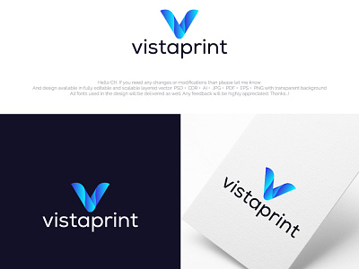 Vistaprint Logo Design Concept 3d animation branding creative design design graphic graphic design icon illustration logo logo design logo maker logodesign modern logo motion graphics technology logo ui