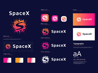 SpaceX brand guide brand guide brand style branding creative design graphic design logo modern logo motion graphics technology logo ui
