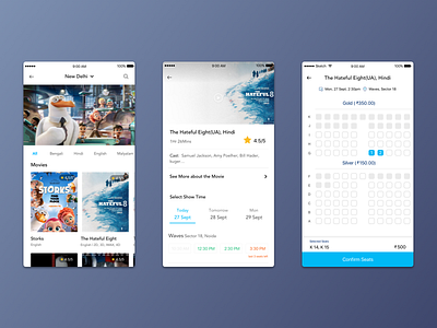 Movie Ticket Booking apps interaction design mobile movies ticket booking ui ux