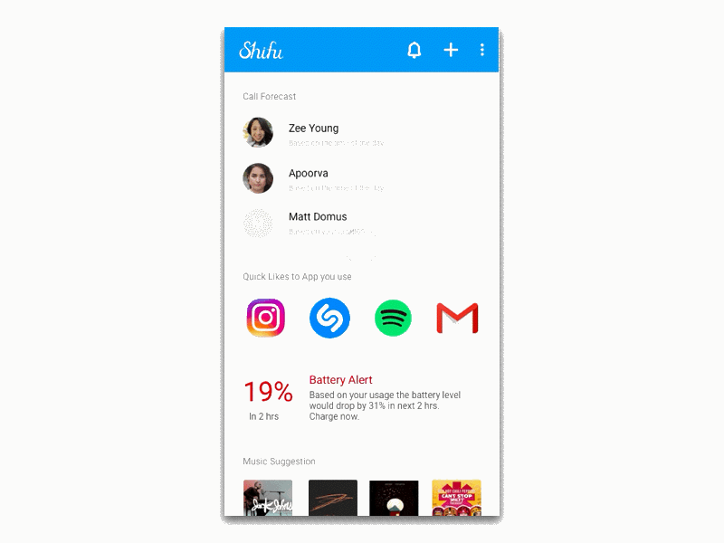 Shifu Music Suggestion Animation animation gif interaction design mobile app music shifu ui ui design ux