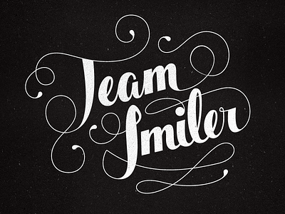 Team Smiler black hand lettering illustration letter lettering script swirls typography white