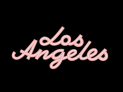 LA Neon Sign hand lettering lettering los angeles neon pink sign type typography